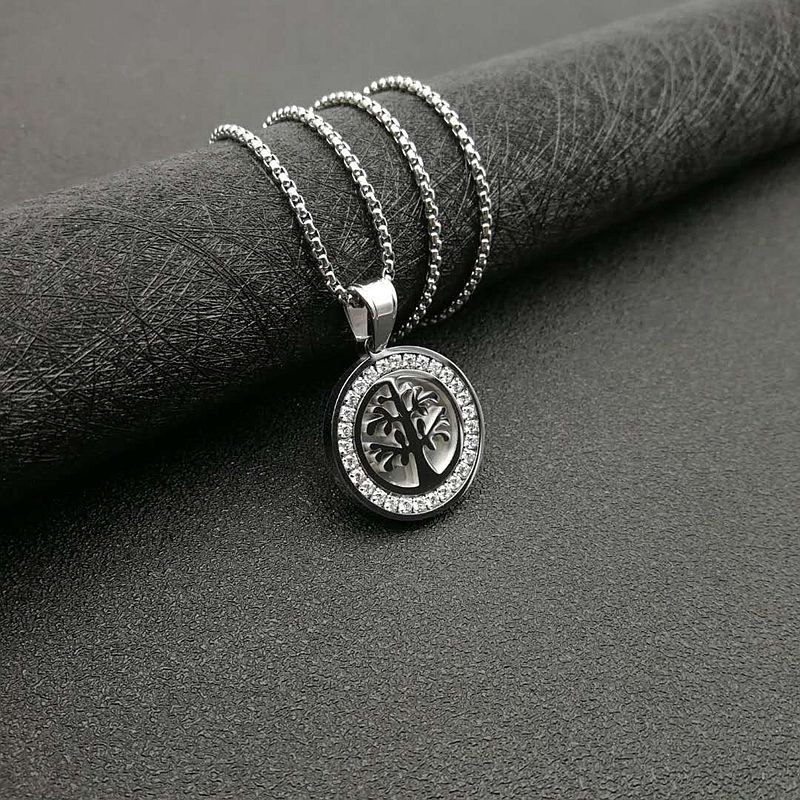 Pendentif simple couleur acier