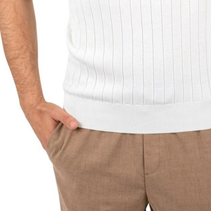 Polos tricotés à <span class=keywords><strong>manches</strong></span> <span class=keywords><strong>courtes</strong></span> avec col en tricot torsadé pour hommes Design personnalisé de gros - Product Image 5