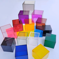 Boîte acrylique colorée personnalisée blanc noir bleu rouge vert jaune Orange coloré Perspex Lucite acrylique boîte colorée vitrine