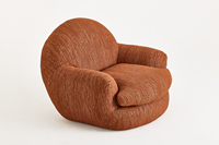 Fauteuil Simple Style Nordique Rétro Moderne, Tissu Brun-Rouge, Idéal pour Bureaux à Domicile et Appartements