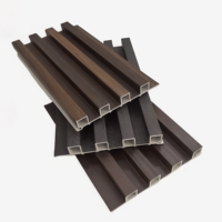 Panel de Revestimiento de Pared Interior Moderno, Ecológico, de WPC, Geométrico, 3D, Acanalado, Impermeable, Insonorizante e Ignífugo