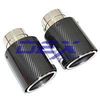 Embout d'échappement en fibre de carbone de luxe DEX HKS pour système d'échappement universel de voiture - Finition polie miroir en tôle d'acier de 1,5 mm