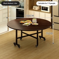Table à manger pliable au design moderne, table pliante en aluminium, table portable à grand panneau de style bois pour la location de chambres, usage domestique