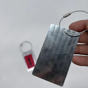 Custom Engraved LOGO Silver Metal Hang Tag for Clothing Hoodies Aluminum Hangtag Price Label - Product Image 4
