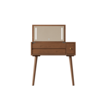 En stock aux États-Unis : Coiffeuse moderne en bois avec éclairage LED, 4 tiroirs, gain de place, avec miroir SZT006