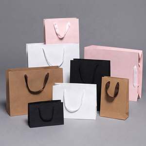 Personalised Luxury Brand Boutique Gift Packaging Customised <b>Small</b> Size <b>Black</b> Jewellery Paper <b>Bag</b> with logo - Product Image 4