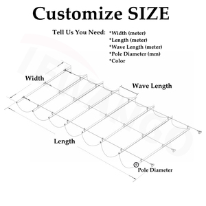 Red de sombrilla telescópica HDPE con accesorios de instalación Toldos Gazebo Sistema de polea deslizante <span class=keywords><strong>Terraza</strong></span> Wave Sun Shade Sail - Product Image 2