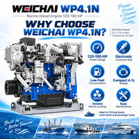 Moteur diesel marin SCDC Weichai WP4.1N 120HP-190HP à rampe commune pour propulsion de bateaux et yachts de passagers