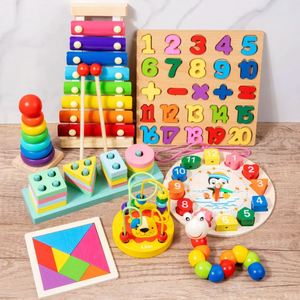 Jouet en bois pour l'éducation précoce des enfants : Piano musical à octaves, chenille Montessori, jeu de perles à aligner, 11 types de jouets en bois - Product Image 2