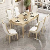 Table à manger en bois de luxe léger, style européen et américain, faite à la main, rotative, moderne, extensible, double usage, pour la maison et l'atelier