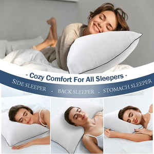 Bantal ukuran King <span class=keywords><strong>Down</strong></span> angsa perusahaan Medium bantal bulu mewah dengan kover katun organik bantal tempat tidur koleksi <span class=keywords><strong>Hotel</strong></span> untuk tidur - Product Image 5