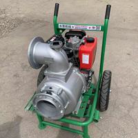 Pompa sentrifugal 6 inci 195F mesin Diesel berpendingin udara mulai elektrik untuk irigasi Air pertanian Motor DC 100m/jam