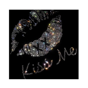 สติ๊กเกอร์ติดริมฝีปากแบบกำหนดเองได้ ประดับด้วยคริสตัลวิบวับ รูปแบบลายจูบ  แบบรีดร้อน - Product Image 1