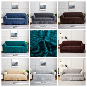 Protecteur sectionnel <span class=keywords><strong>anti</strong></span>-rayures de forme différente imperméable à l'eau à pois antidérapants couverture de <span class=keywords><strong>canapé</strong></span> extensible avec jupe - Product Image 6