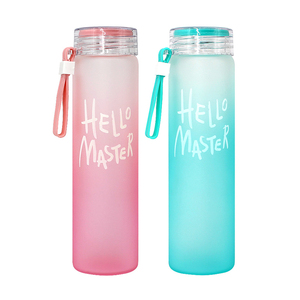 Madou, botella deportiva de borosilicato de 500ml, bebida directa, cubierta de tela elegante personalizable, tapa sin BPA, deportes coloridos esmerilados - Product Image 2