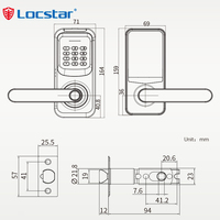 Serrure de porte intelligente Locstar, version hors ligne, empreinte digitale, mot de passe, carte-clé, clavier en silicone, étanche, antivol