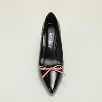 Vente en gros OEM ODM Chaussures à talons hauts à bout pointu pour femmes, à enfiler, avec détail nœud, Fournisseur, Collections de marques, Approvisionnement en vrac, Vente au détail