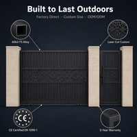 Portail coulissant en aluminium 6063-T5, lamelles de portail de villa, panneau octogonal découpé au laser, noir mat