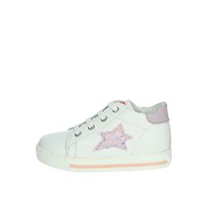 Sneakers da ragazza Falcotto bianche e rosa con glitter a stella, scarpe casual basse - Product Image 1