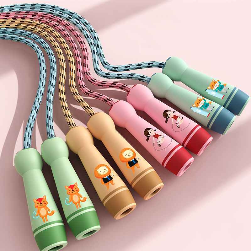 Wholesale Adjustable Jump Rope for Kids and Students Cartoon Pattern Children's Skip Rope Factory-Ready Stock Multi Color