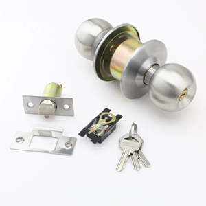 Poignées de porte intérieures pour salle de bain et chambre, bouton tubulaire pour porte d'entrée, serrure à pêne dormant cylindrique - Product Image 5