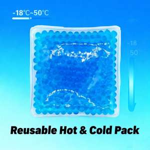HANERSHI Sac carré réutilisable personnalisé pour froid et chaleur avec billes de gel rafraîchissantes douces, poche de glace 10x10cm pour soulagement du stress et de la douleur - Product Image 5