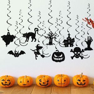 Offre Spéciale : Décorations Suspendues Spirales d'Halloween – Fantôme, Citrouille et Sorcière pour Fêtes et Lieux de Cérémonies Funéraires - Product Image 3