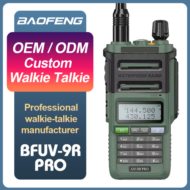 Customizable BFUV 9RPRO 8W High Power IPX7 Waterproof Durable Handheld Two Way Radio for Outdoor Industrial Use