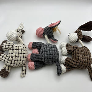 2026 fabrika toptan evcil hayvan ürünleri eşek köpek oyuncaklar şekil peluş köpek gıcırtılı oyuncak halat ile - Product Image 2