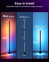 Lampe de sol d'angle LED en aluminium avec application intelligente de synchronisation musicale moderne, télécommande 2.4G, lumière d'ambiance changeante de couleur