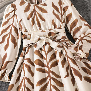 Abito da Principessa con Stampa Vacanza Francese per Bambine, Vestito Elegante Estivo con Cintura per Occasioni Speciali - Product Image 3