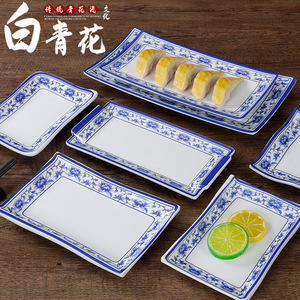 A5 <b>Melamine</b> Blue and White Porcelain <b>Plate</b>, Restaurant Tableware, Cold Dish <b>Plate</b>, Plastic Dish <b>Plate</b>, Creative Imitation - Product Image 1