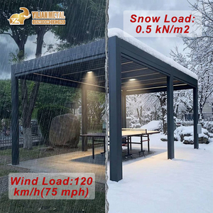 Techo de Terraza Totalmente Automático, Retráctil, Deslizante, Plegable, Motorizado, con Persianas, Impermeable, de Aluminio, Gazebo, Toldo para Exteriores, Pérgola - Product Image 3