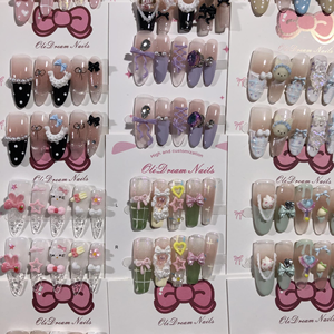 <span class=keywords><strong>Uñas</strong></span> postizas de lujo 3D con diamantes de imitación, estilo escalera larga, hechas a mano, cobertura completa, 10 unidades, <span class=keywords><strong>las</strong></span> más populares al por mayor en 2026 - Product Image 3