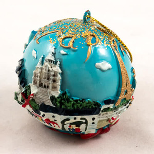 Décoration de Noël personnalisée en résine peinte à la main, objet de collection, souvenir de <span class=keywords><strong>voyage</strong></span> Portugal Slovénie, ornement d'arbre de Noël, boule de Noël - Product Image 1