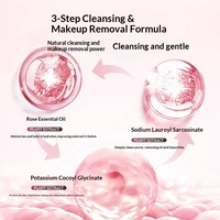 Micro-essence de rose Nettoyant visage Moussant Contrôle du sébum Nettoyage en profondeur Démaquillant Hydratant Éclaircissant
