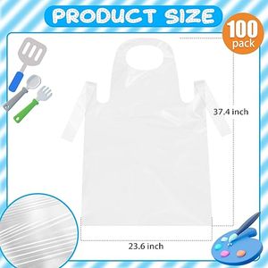 HuamaohengchunDisposable Aprons for Adult, 300Pcs Clear Plastic apron for Painting Party, Cooking, Housework, Picnic - Product Image 2