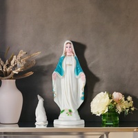 Statue décorative catholique de sainte marie bleue vierge marie saints religieux Statue debout portable artisanat en plastique