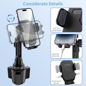 Support universel pour téléphone portable de voiture, support de téléphone, support de porte-gobelet, support de bouteille, support pour smartphone - Product Image 4