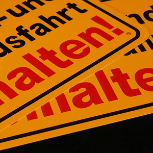Panneaux d'avertissement réfléchissants en métal, plaques d'alerte <span class=keywords><strong>de</strong></span> sécurité allemandes personnalisées pour la sécurité des propriétés extérieures - Product Image 2