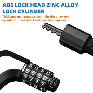 Candado <span class=keywords><strong>de</strong></span> Cadena con Contraseña Personalizado AFTFA para Bicicleta <span class=keywords><strong>de</strong></span> Montaña, Motocicleta, Bicicleta Eléctrica, Scooter Eléctrico Resistente - Product Image 6