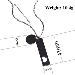 <span class=keywords><strong>Collana</strong></span> in Acciaio Inossidabile <span class=keywords><strong>con</strong></span> Piccolo Cerchio a Cuore Traforato, Etichetta Vuota per Incisione Laser, Logo e Stampa a Colori - Product Image 2