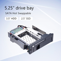 Unestech 2Bay 2,5 pulgadas y 3,5 pulgadas Disco Duro SATA Tray-less Hot Swap Backplane SSD Mobile Rack Enclosure