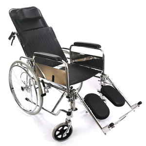 <span class=keywords><strong>JBL</strong></span> Crystal Companion Chariot de fauteuil roulant manuel pour hémiplégie, en acier inoxydable, avec dossier haut et pliant, certifié CE - Product Image 3