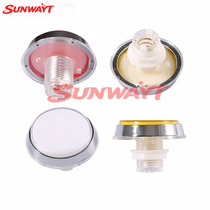 Bouton de jeu vidéo d'arcade de luxe 60 mm en plastique plaqué argent, à biseau plat, avec ampoule LED et réinitialisation automatique - Product Image 5