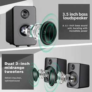 Sistema de Audio BT para el Hogar, Totalmente en Plástico, Kit Multimedia para Computadora de Escritorio y Portátil, Altavoz 2.1 con Subwoofer, Sistema de Cine en Casa, Altavoces de Bajos - Product Image 5