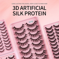 Extensions de Cils Bande Complète Style Volumineux Effet Œil de Chat Bandes de Faux Cils en Vison Naturel Cils 6D