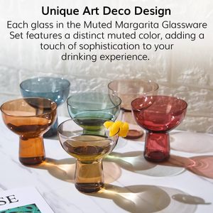 Nghệ thuật trang trí de colores Martini, Margarita, coctel Y champana juego de 6 bonito vidrio pastel vidrio pastel Margarita Coupe 10 onzas - Product Image 4