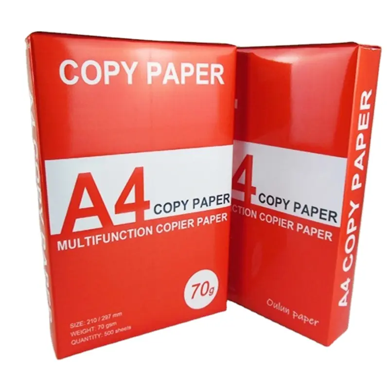 Guangtu supply rim paper a4 size 100% wood pulp 70 75 80 gsm double A A4 recycled rim ream bond paper for printing