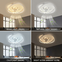 Lámpara LED de Techo Empotrada Premium con Control Remoto, 3 Colores Cambiables, Ventilador Circular Duradero, Larga Vida Útil